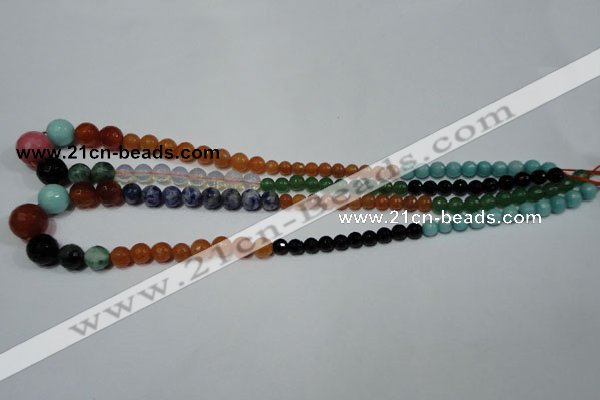 CRO727 15.5 inches 6mm – 14mm faceted round mixed gemstone beads