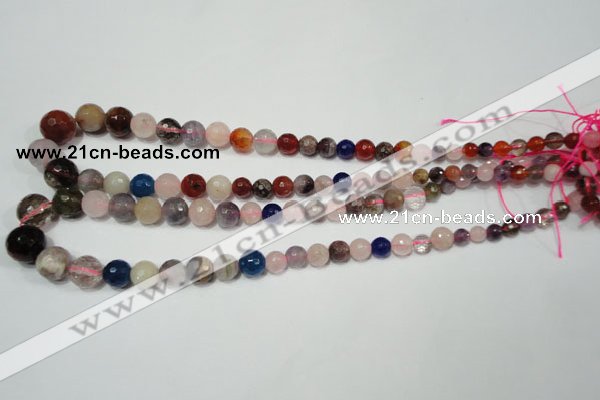 CRO728 15.5 inches 6mm – 14mm faceted round mixed gemstone beads