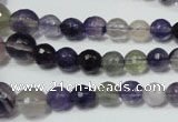 CRO731 15.5 inches 6mm – 14mm faceted round fluorite gemstone beads