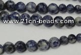 CRO733 15.5 inches 6mm – 14mm faceted round blue spot stone beads