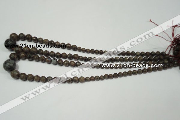 CRO734 15.5 inches 6mm – 14mm faceted round grey labradorite beads