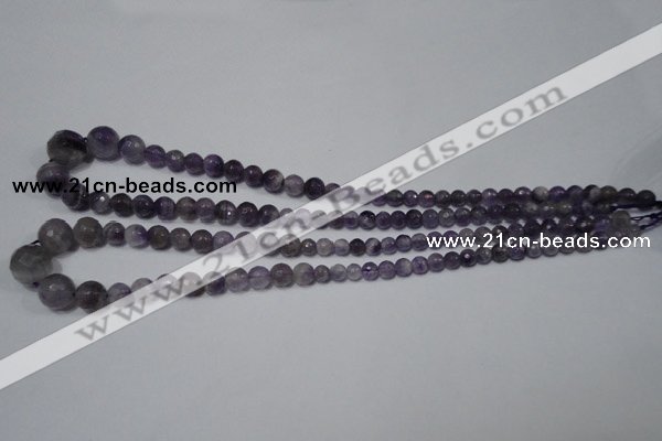 CRO738 15.5 inches 6mm – 14mm faceted round amethyst beads