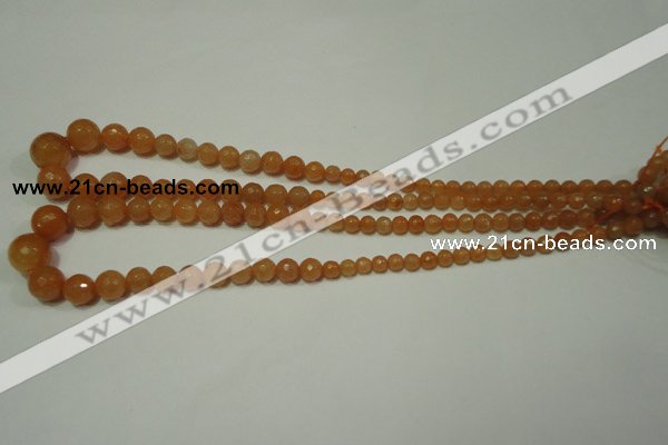 CRO740 15.5 inches 6mm – 14mm faceted round red aventurine beads