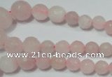 CRO742 15.5 inches 6mm – 14mm faceted round rose quartz beads