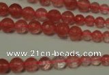 CRO745 15.5 inches 6mm – 14mm faceted round cherry quartz beads