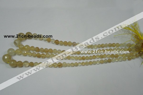 CRO747 15.5 inches 6mm – 14mm faceted round watermelon yellow beads