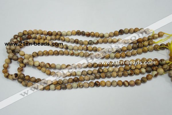 CRO761 15.5 inches 6mm faceted round picture jasper beads wholesale