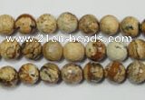 CRO762 15.5 inches 8mm faceted round picture jasper beads wholesale