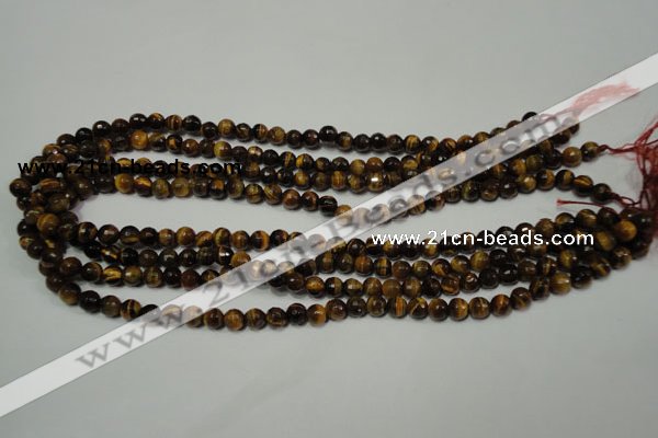 CRO781 15.5 inches 6mm faceted round yellow tiger eye beads wholesale