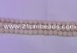 CRO791 15.5 inches 6mm round matte rice white fossil beads