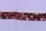 CRO820 15.5 inches 4mm round matte mookaite beads