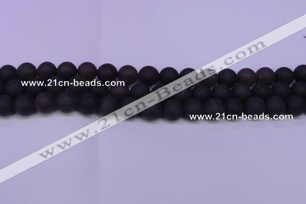 CRO844 15.5 inches 12mm round matte smoky quartz beads