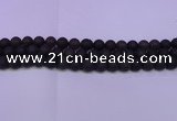 CRO845 15.5 inches 14mm round matte smoky quartz beads