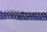 CRO852 15.5 inches 8mm round matte blue spot beads