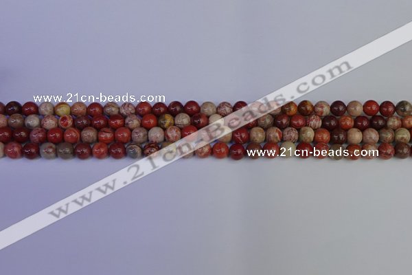 CRO870 15.5 inches 4mm round red porcelain beads wholesale