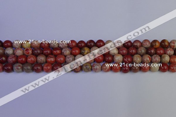 CRO872 15.5 inches 8mm round red porcelain beads wholesale