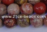 CRO875 15.5 inches 14mm round red porcelain beads wholesale