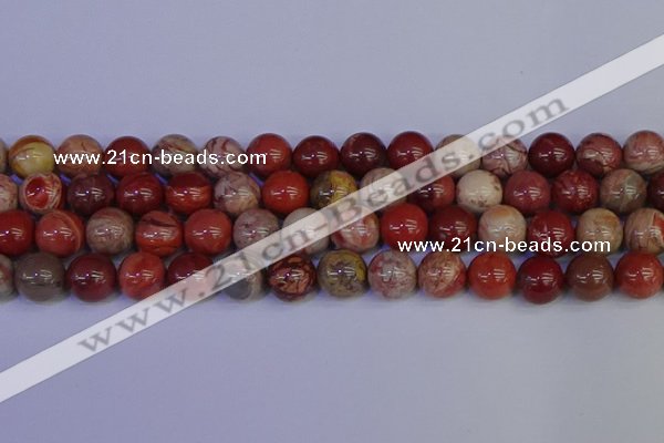 CRO875 15.5 inches 14mm round red porcelain beads wholesale