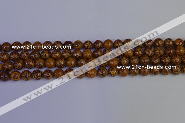 CRO882 15.5 inches 8mm round elephant blood stone beads