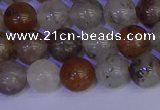 CRO892 15.5 inches 8mm round mixed lodalite quartz beads wholesale