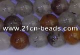 CRO893 15.5 inches 10mm round mixed lodalite quartz beads wholesale