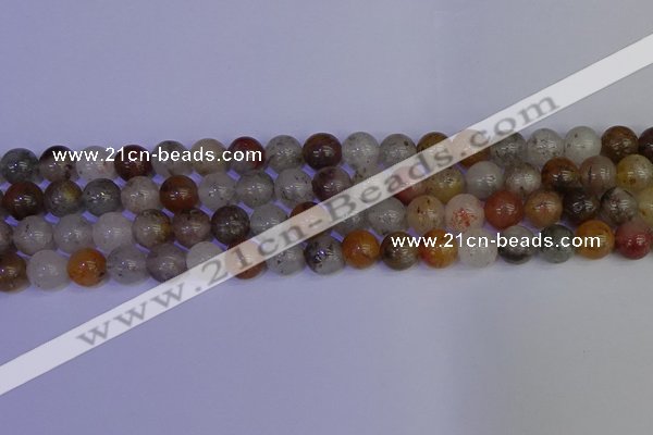 CRO893 15.5 inches 10mm round mixed lodalite quartz beads wholesale