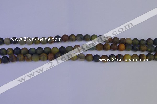 CRO911 15.5 inches 6mm round matte golden pietersite beads