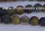 CRO912 15.5 inches 8mm round matte golden pietersite beads