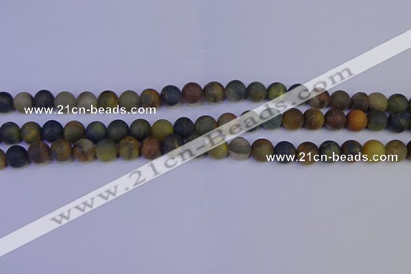 CRO912 15.5 inches 8mm round matte golden pietersite beads