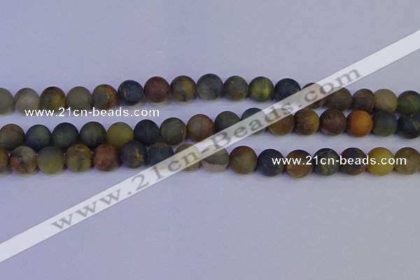 CRO913 15.5 inches 10mm round matte golden pietersite beads