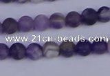 CRO921 15.5 inches 6mm round matte dogtooth amethyst beads