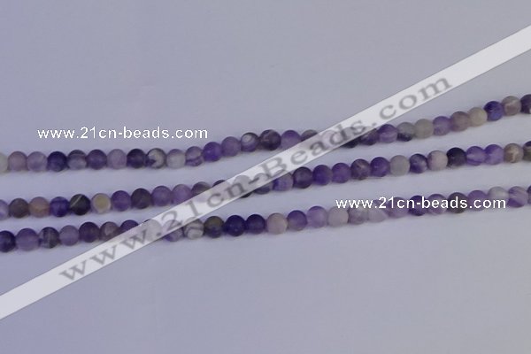 CRO921 15.5 inches 6mm round matte dogtooth amethyst beads