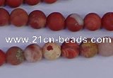 CRO931 15.5 inches 6mm round matte red jasper beads wholesale