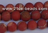 CRO932 15.5 inches 8mm round matte red jasper beads wholesale