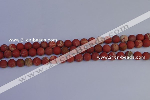 CRO932 15.5 inches 8mm round matte red jasper beads wholesale