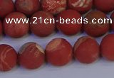 CRO933 15.5 inches 10mm round matte red jasper beads wholesale