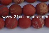 CRO934 15.5 inches 12mm round matte red jasper beads wholesale