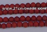 CRO940 15.5 inches 4mm round matte red jasper beads wholesale