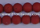 CRO944 15.5 inches 12mm round matte red jasper beads wholesale