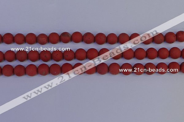 CRO944 15.5 inches 12mm round matte red jasper beads wholesale