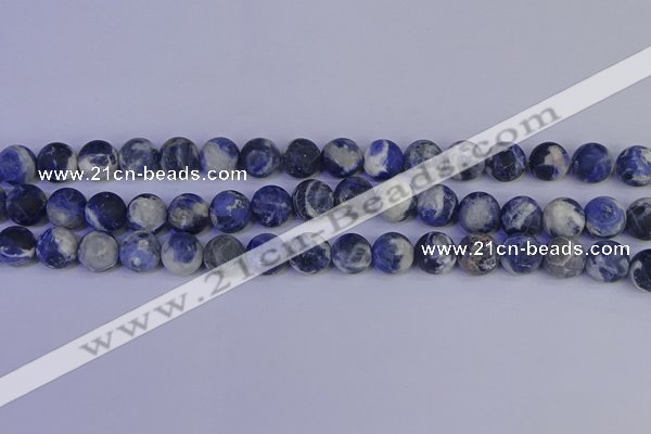 CRO953 15.5 inches 10mm round matte sodalite beads wholesale