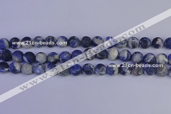 CRO954 15.5 inches 12mm round matte sodalite beads wholesale