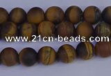 CRO961 15.5 inches 6mm round matte yellow tiger eye beads wholesale