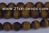 CRO962 15.5 inches 8mm round matte yellow tiger eye beads wholesale