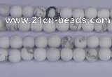 CRO980 15.5 inches 4mm round matte white howlite beads wholesale