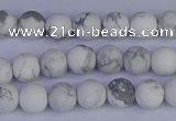 CRO981 15.5 inches 6mm round matte white howlite beads wholesale