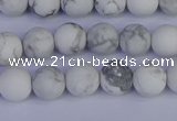 CRO982 15.5 inches 8mm round matte white howlite beads wholesale