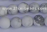 CRO984 15.5 inches 12mm round matte white howlite beads wholesale