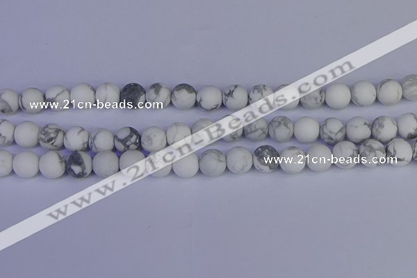 CRO984 15.5 inches 12mm round matte white howlite beads wholesale