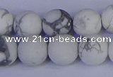 CRO985 15.5 inches 14mm round matte white howlite beads wholesale